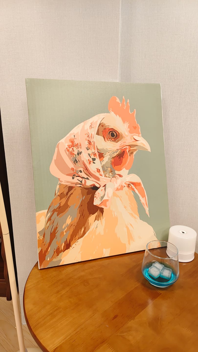 Customer photo review of Coquette Chicken | Paint by Number