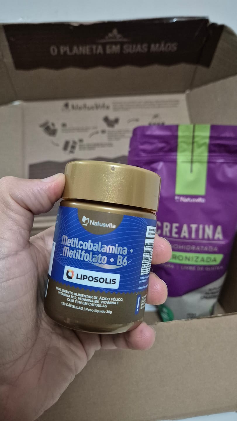 Customer photo review of Metilcobalamina B12 + Metilfolato + Vitamina B6 ativa. Tecnologia Lipossomal. Cápsulas softgel