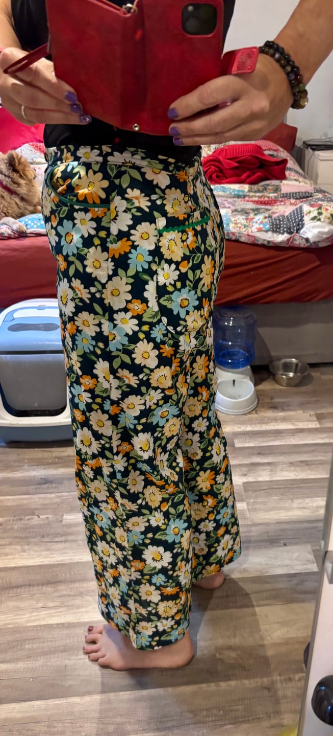 Customer photo review of Blue, Orange and White Floral Cotton Poplin Fabric