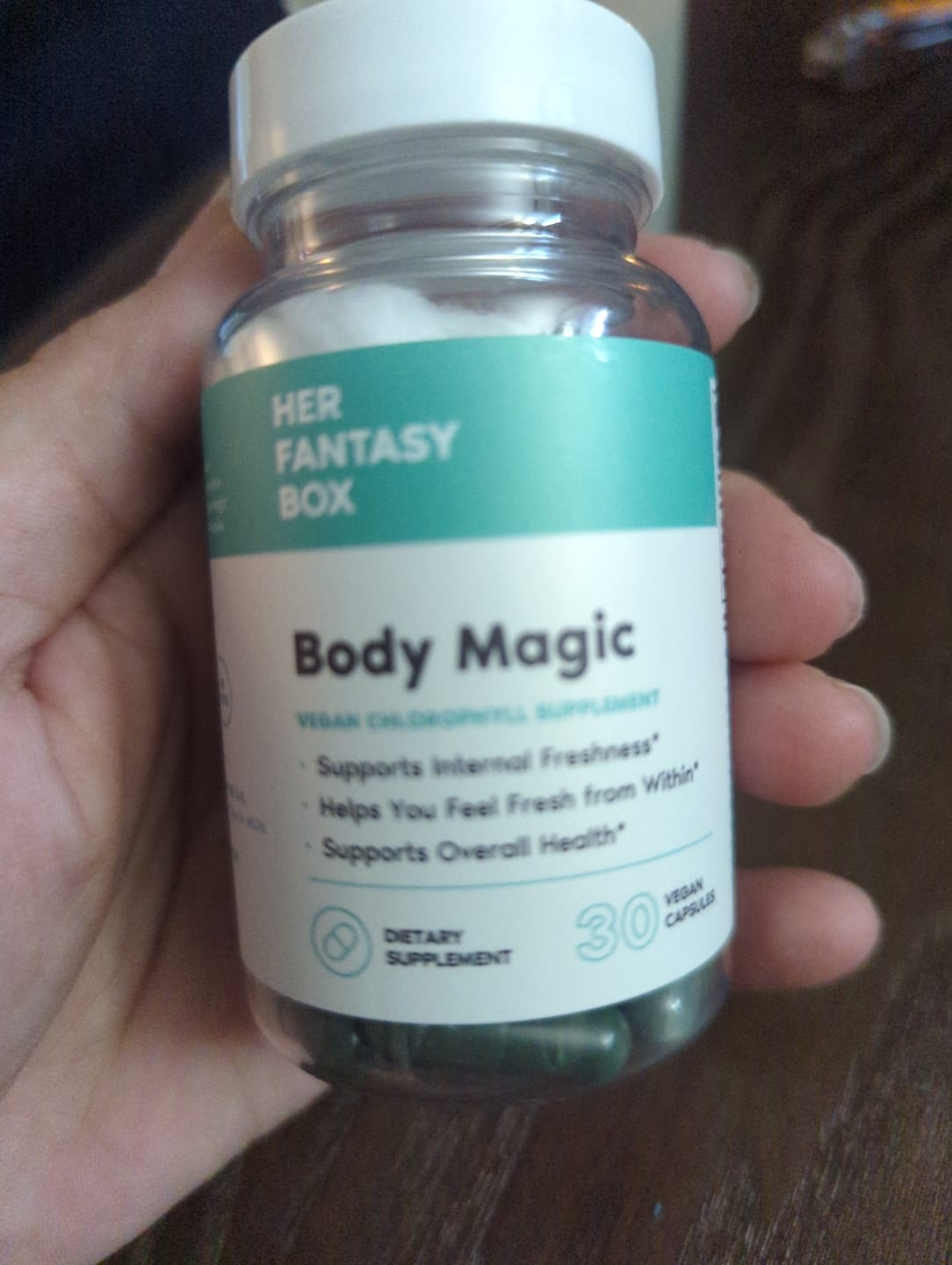 Customer photo review of Body Magic Chlorophyll Pill - For Body Odor, Detox & Skin