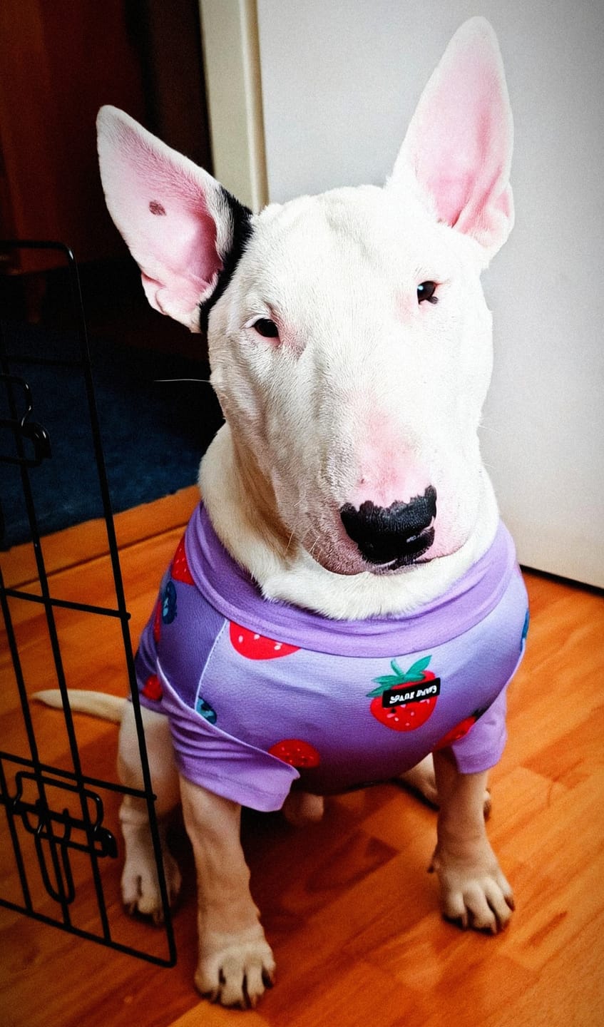 Customer photo review of Sunblock Dog T-Shirt - Berries