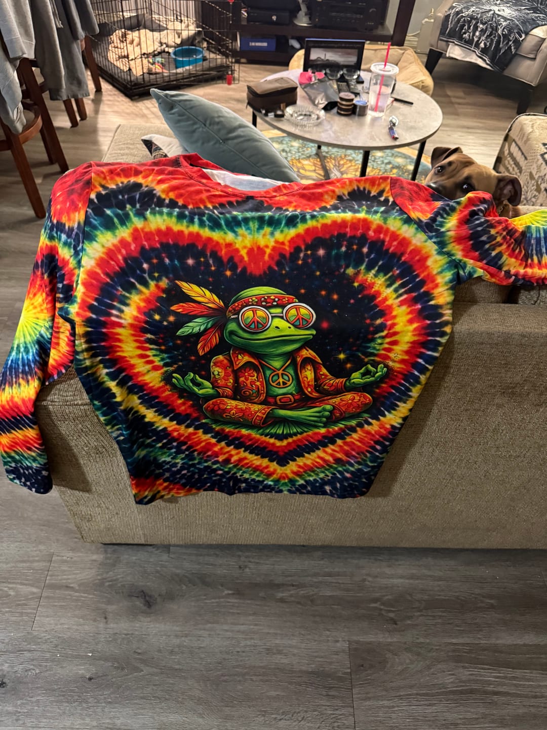 Customer photo review of JUST BREATHE FROG SWIRL ALL OVER PRINT - TM0204262