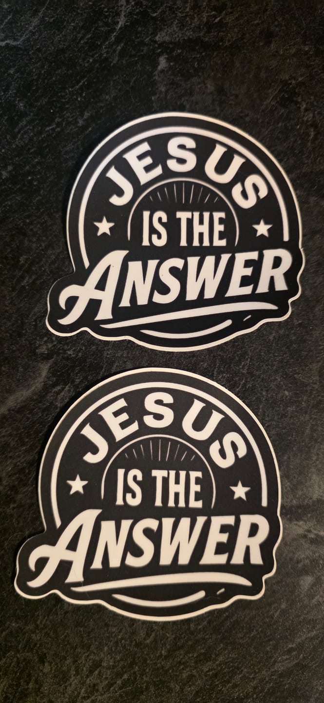 Customer photo review of Jesus Is The Answer Decal