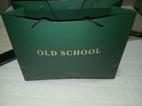 Customer photo review of Old School Leisure Shopping Bag Plain Green