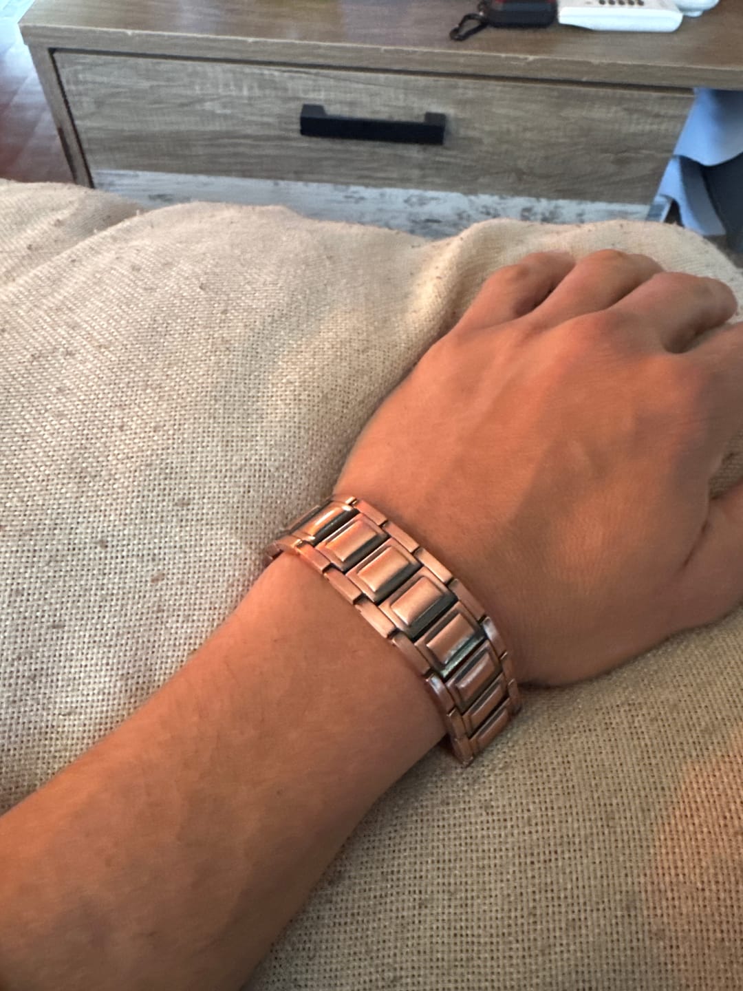 Customer photo review of Mens Copper Magnetic Bracelet TRIPLE Power