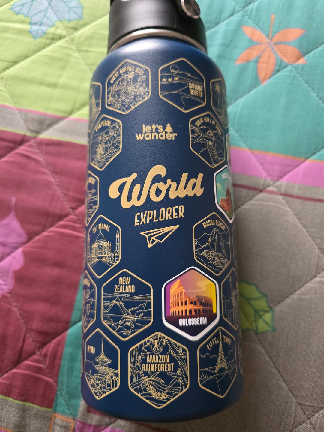 Customer photo review of World Explorer Bottle + Stickers