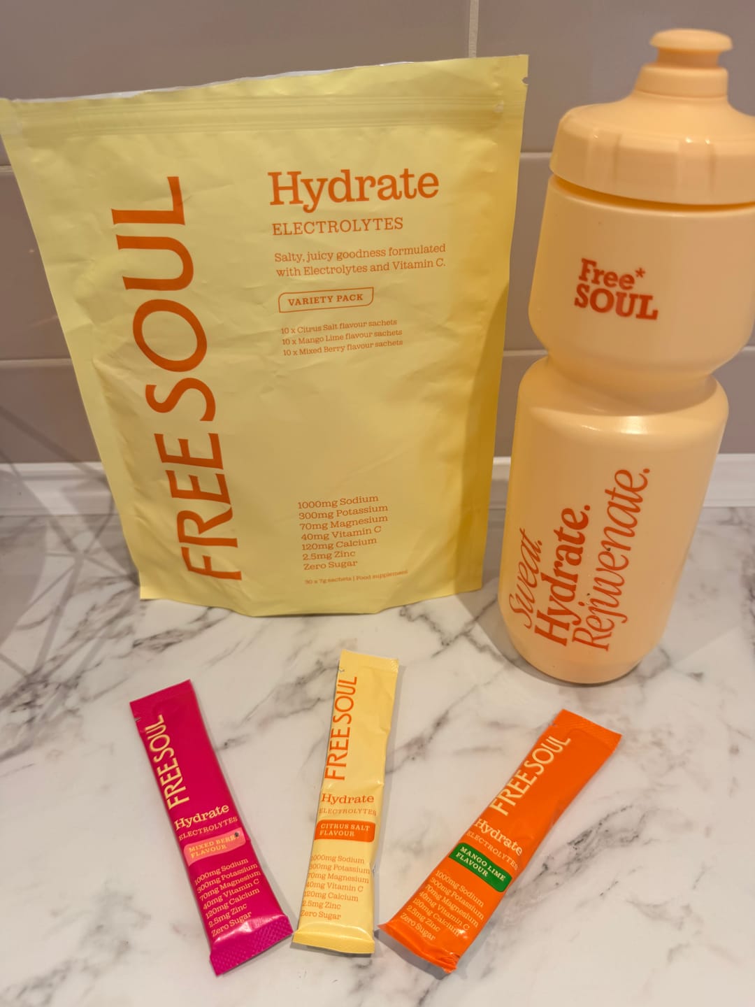 Customer photo review of Free Soul Hydrate Electrolyte Powder