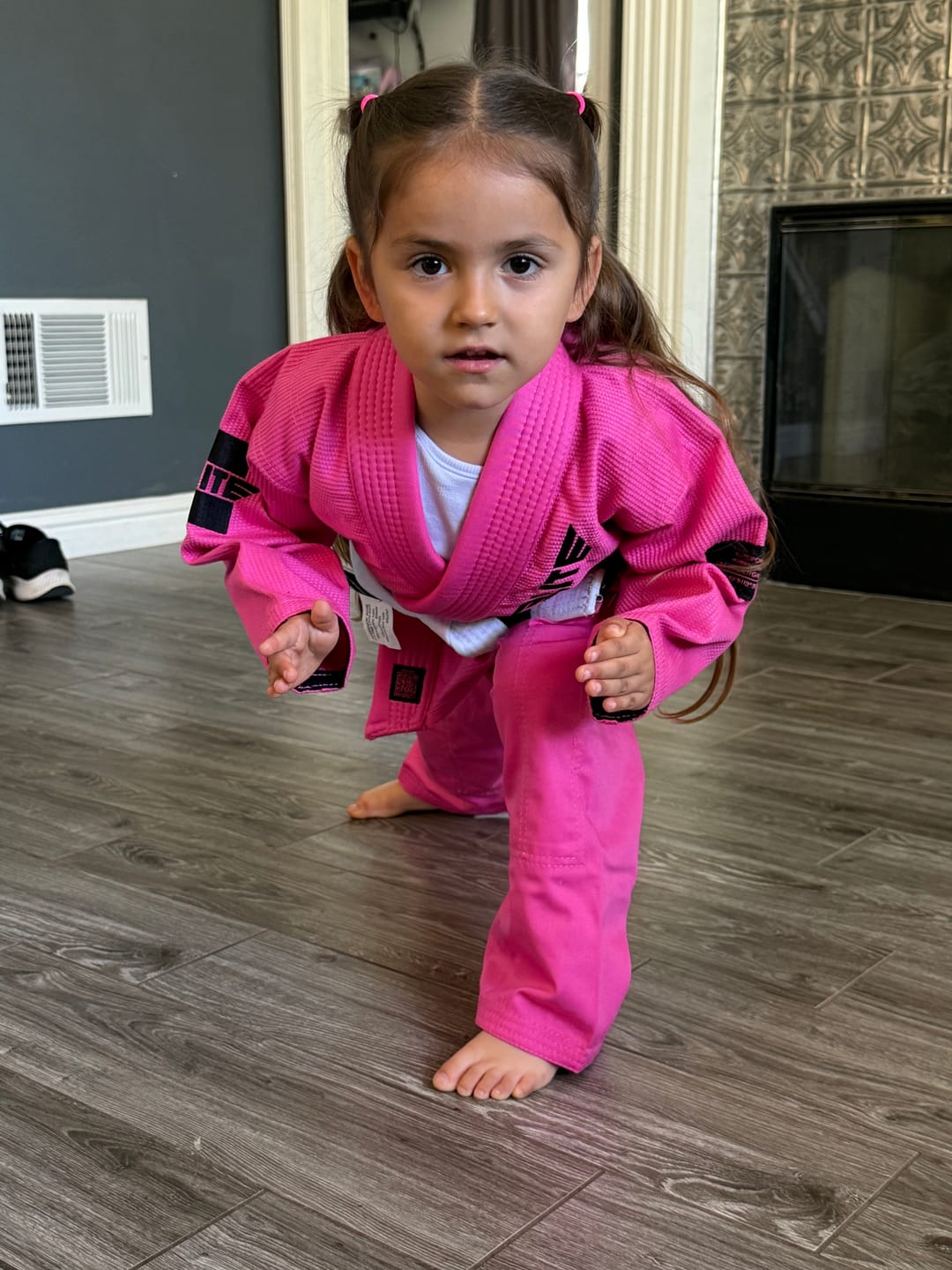 Customer photo review of Core Pink Brazilian Jiu Jitsu Kids BJJ Gi