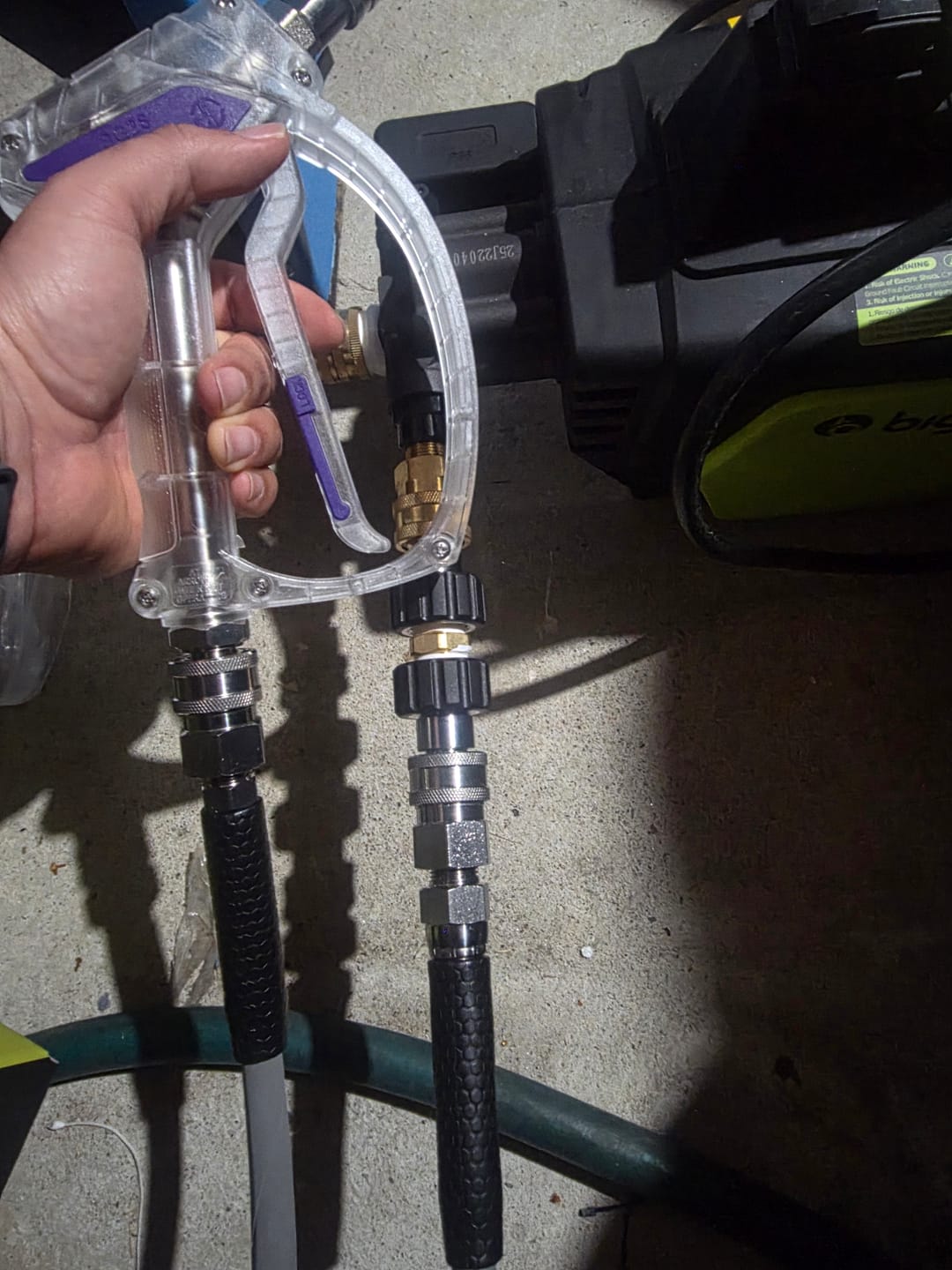 Customer photo review of QC Installed Pressure Washer Hose 1/4" x 50FT