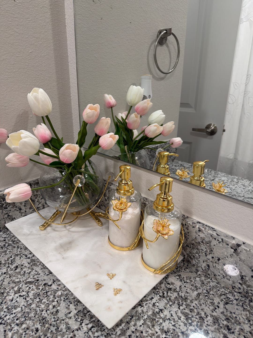 Customer photo review of Set Of Two Glass Soap Dispensers