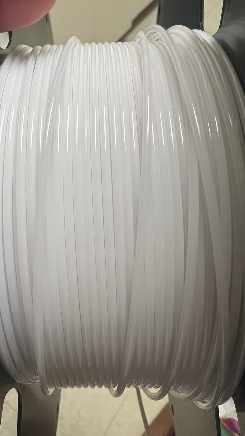 Customer photo review of Cloudy White PETG Filament 1.75mm 1kg