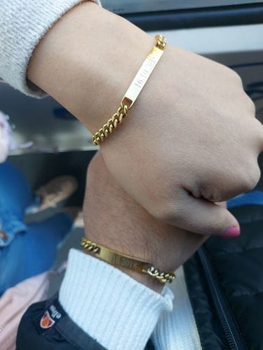 Customer photo review of Personalized Bracelets for Couples