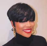 Customer photo review of Luvwin Classic Pixie Cut Style Wig With Layered Bangs For Black Women