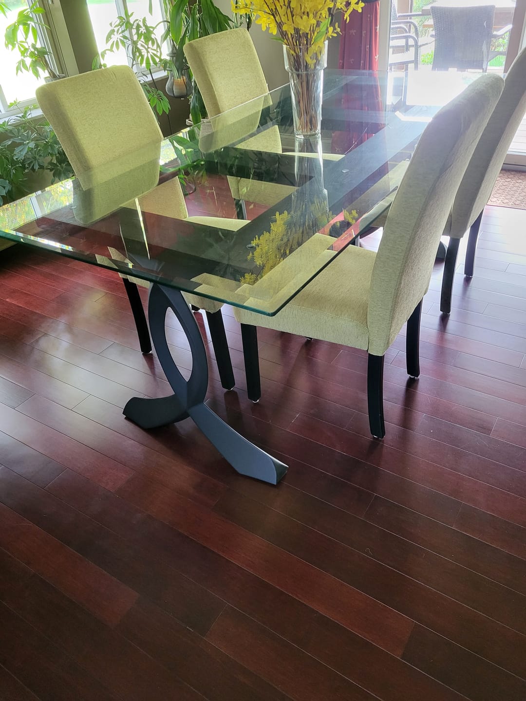 Customer photo review of 418 Curva 28" H Dining Table Curved Legs for Live Edge Wooden Slap