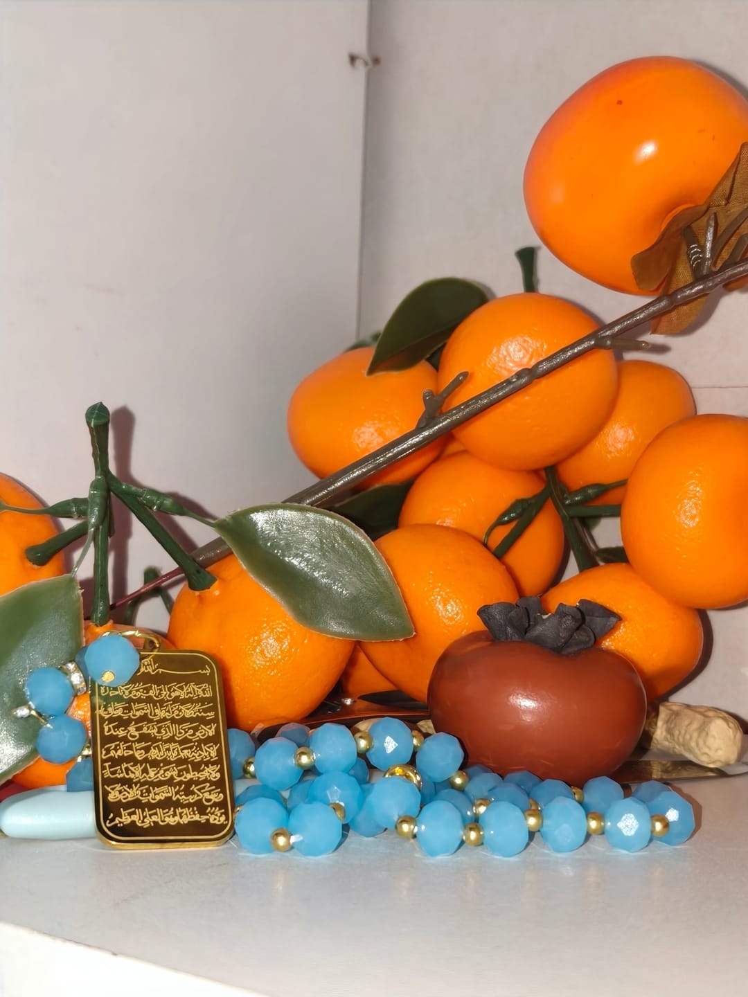 Customer photo review of HilalHaven Faceted Glass 33 Beads Tasbih with Stainless Steel Ayatul Kursi Pendant —  Handcrafted Cultural Prayer Beads