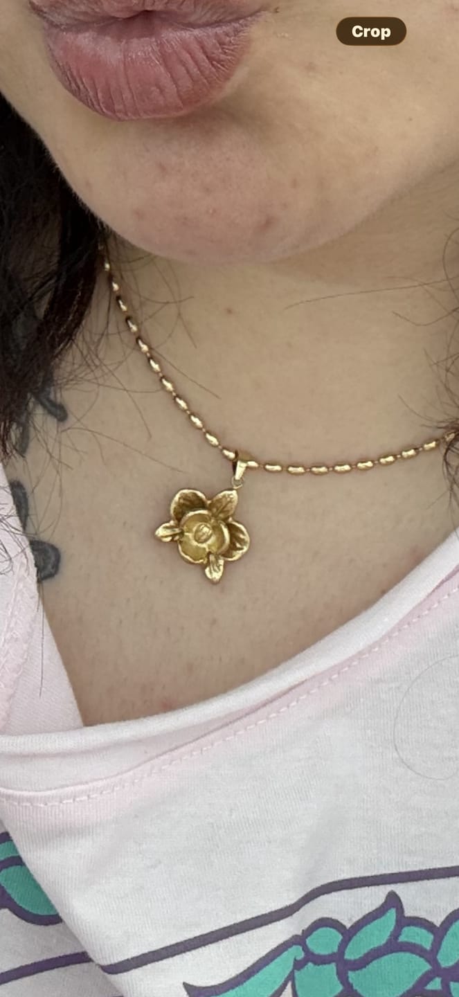 Customer photo review of Orchid Flower Necklace