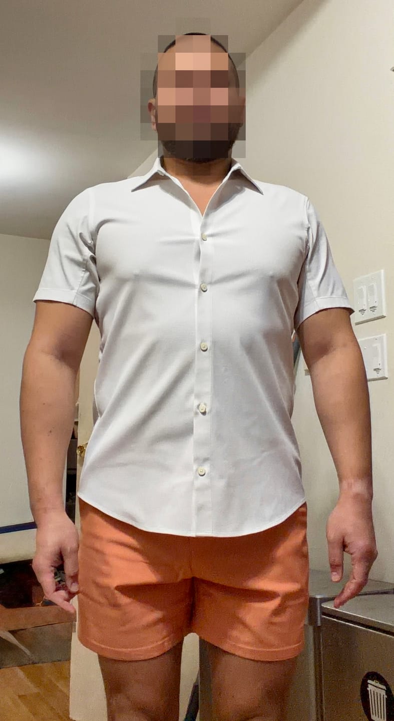 Customer photo review of Ultra-Stretch 5" Chino Shorts - Coral
