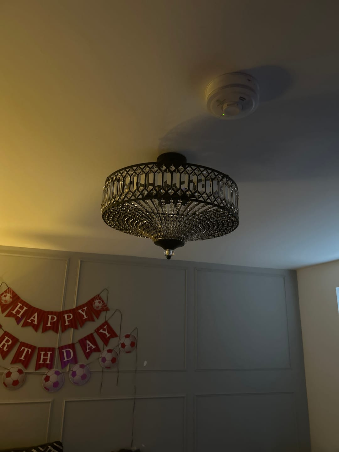 Customer photo review of Carved Crystal Drum Semi Flush Mount