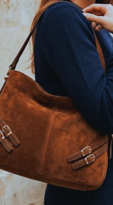 Customer photo review of DB No.8 | Hakiki Süet Deri Omuz Çantası | Taba