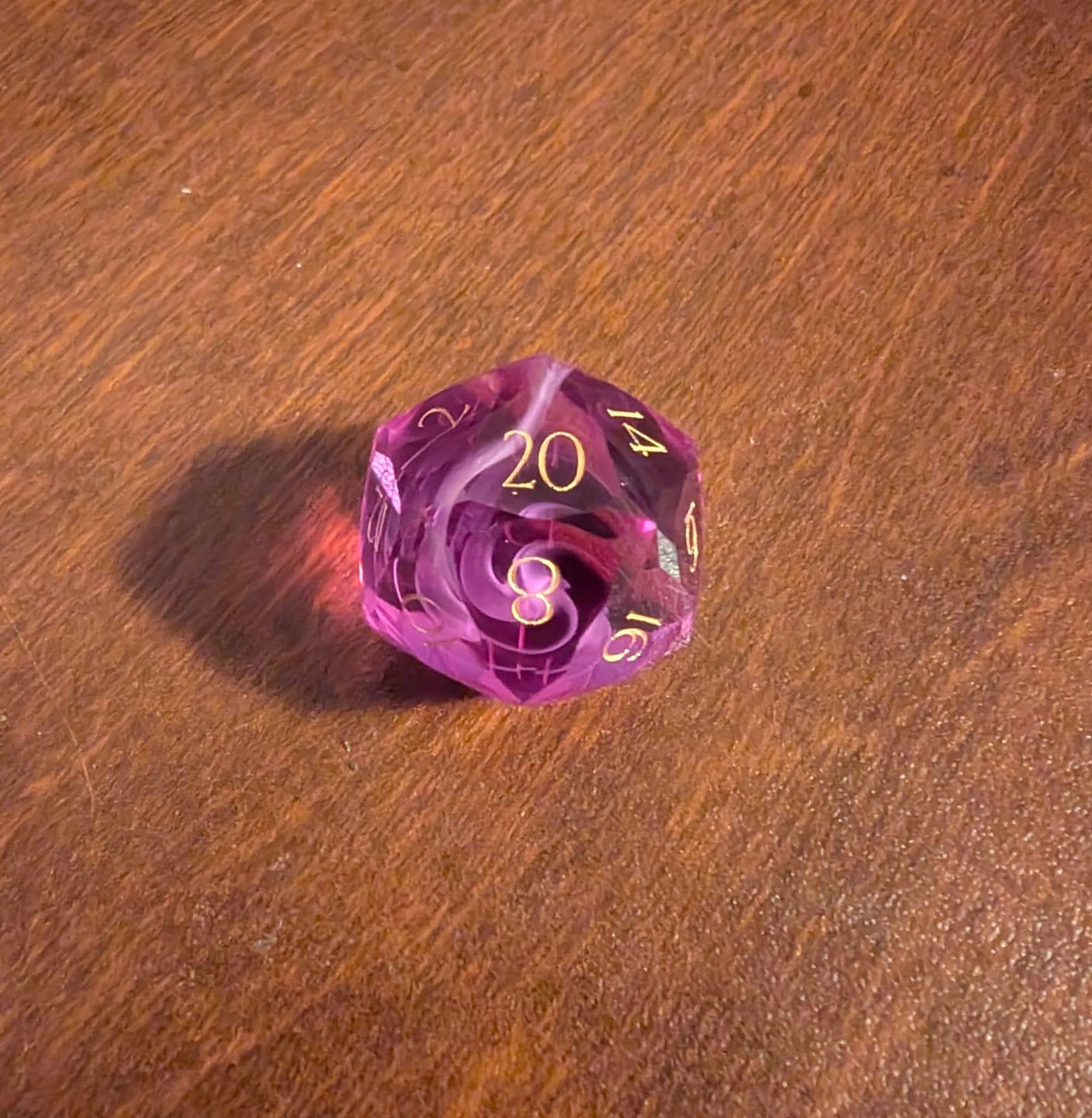 Customer photo review of URWizards D&D Resin Rainbow Engraved Dice Set Multi-faceted Style