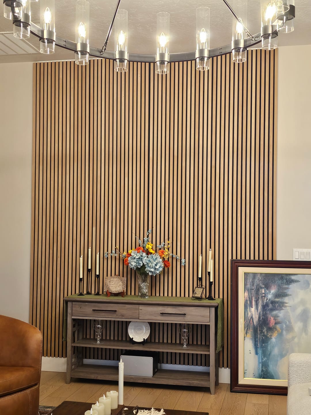 Customer photo review of Natural Oak Acoustic Slat Panels 94.5" or 120"