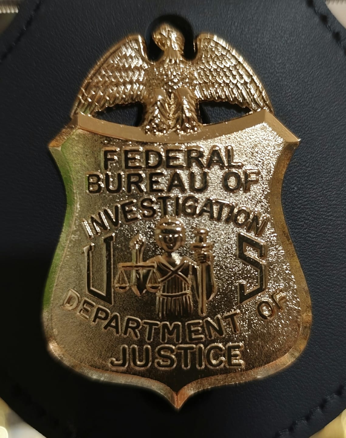 Customer photo review of FBI Special Agent Badge Solid Copper Exact Replica Movie Prop