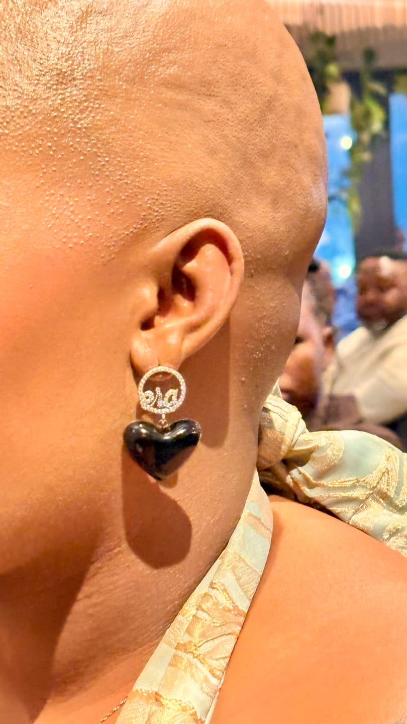 Customer photo review of Black Era Adore Silver Earrings