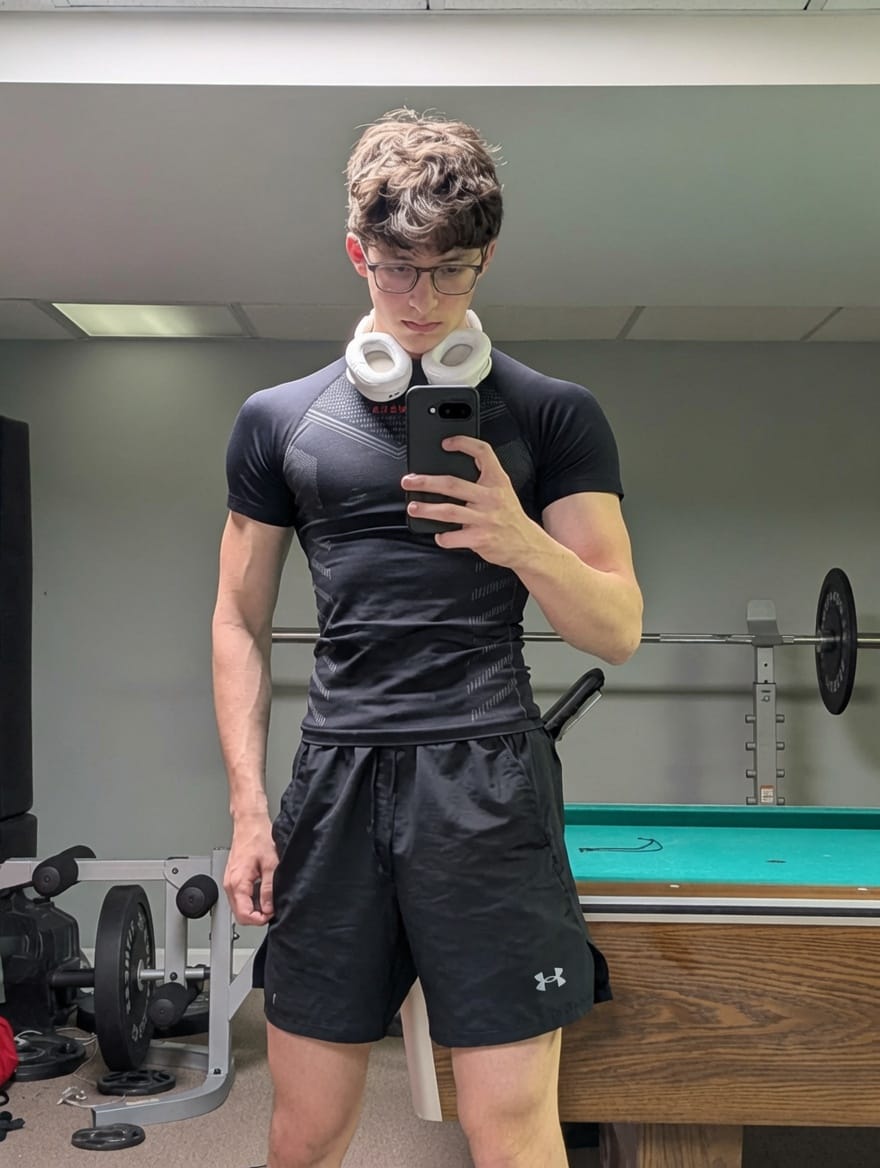 Customer photo review of 465 Superhero Compression Tees