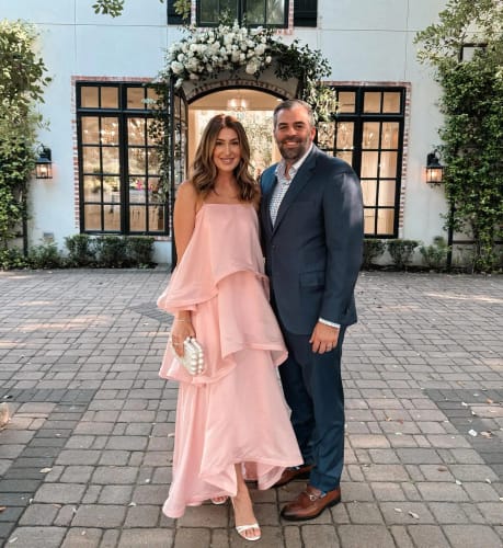 Customer photo review of Iris Layered Ruffle Maxi Dress