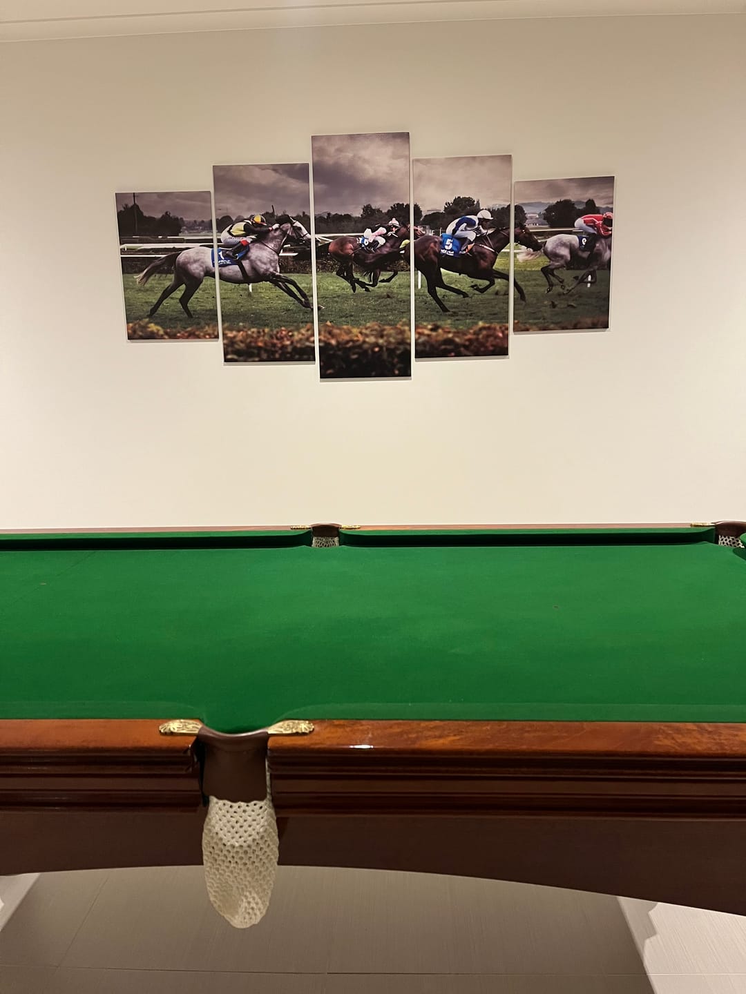 Customer photo review of Thoroughbred Racehorses and Jockeys on a Turf Track