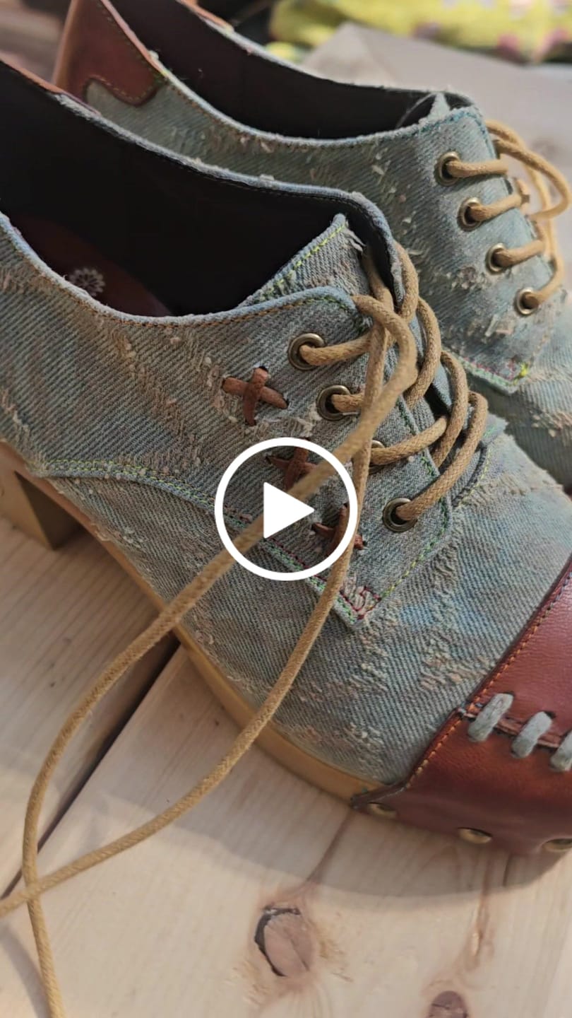 Customer video review of Retro Handmade Rivet Comfort Block Heel Pumps
