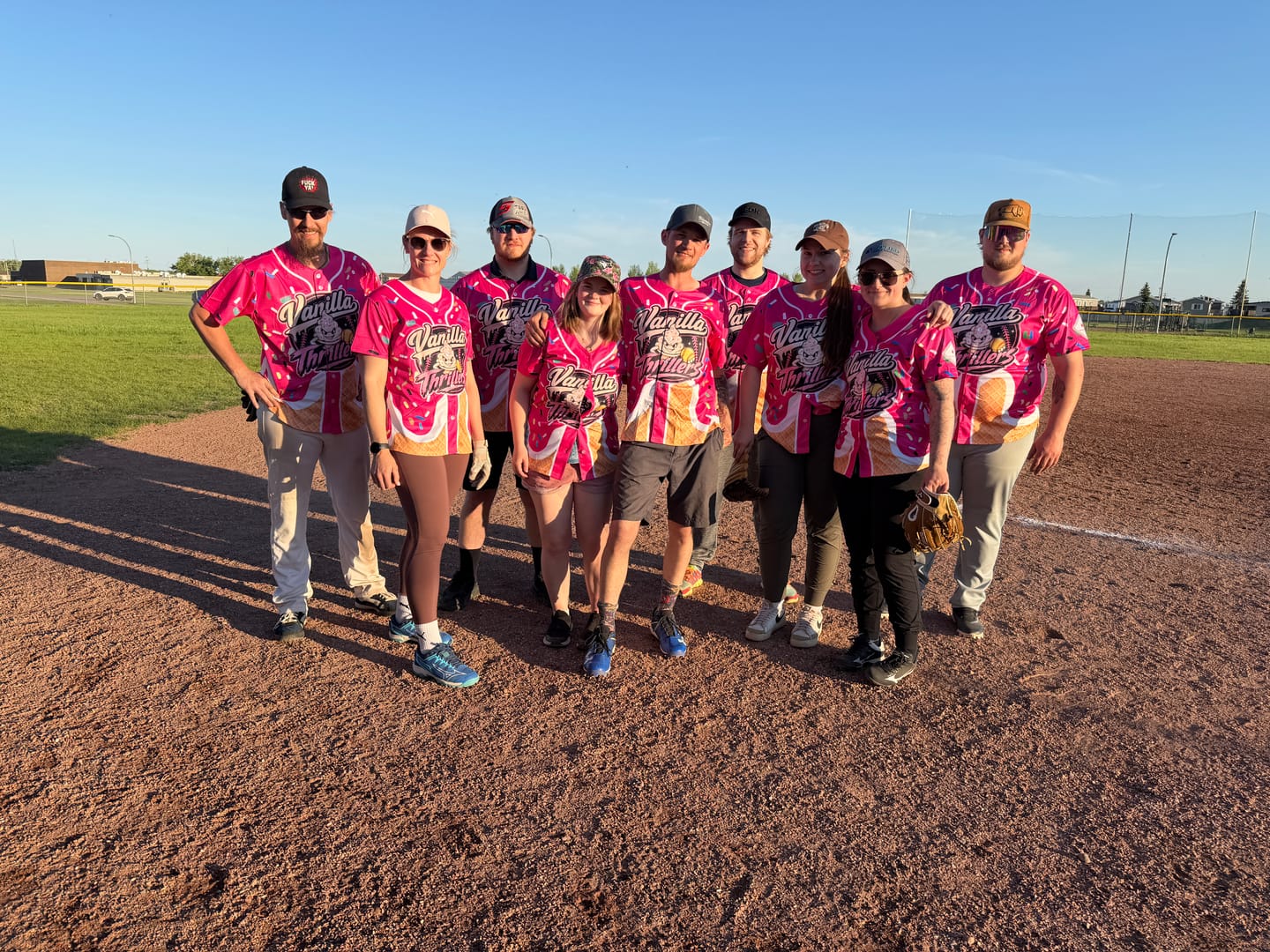 Customer photo review of Custom Pink Ice Cream Cone Graffiti Pattern Fashion Authentic Baseball Jersey