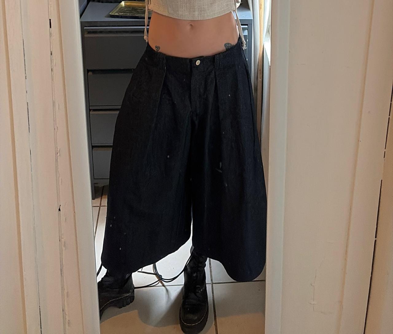 Customer photo review of Ora Shorts - Dark Indigo Denim
