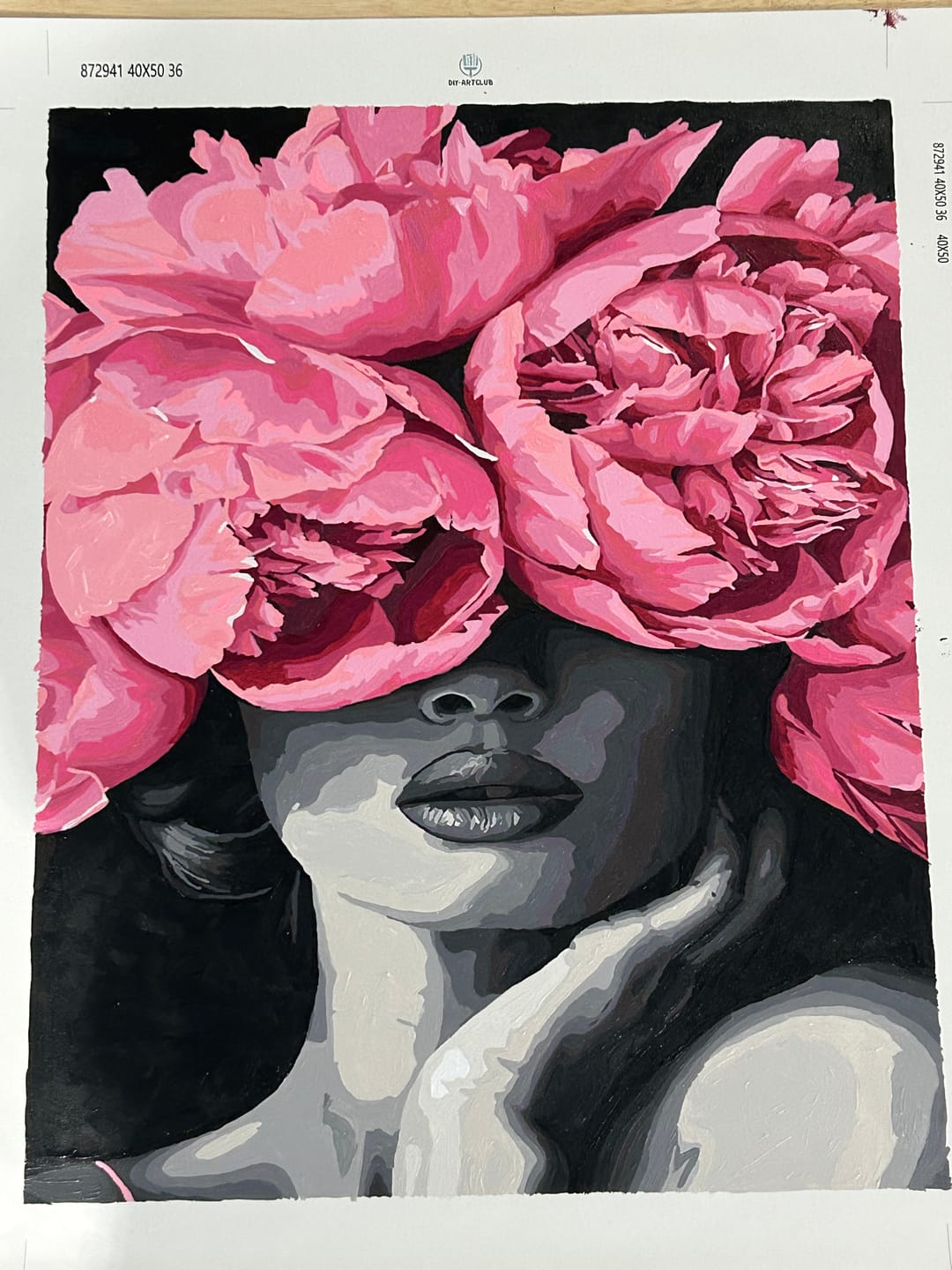 Customer photo review of Noir Woman | Paint by Numbers