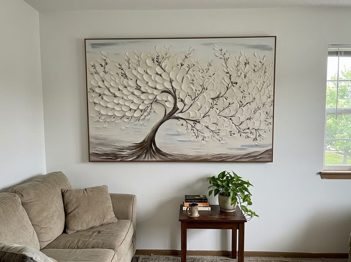 Customer photo review of Flower & Tree Textured Abstract Wall Art #SF015