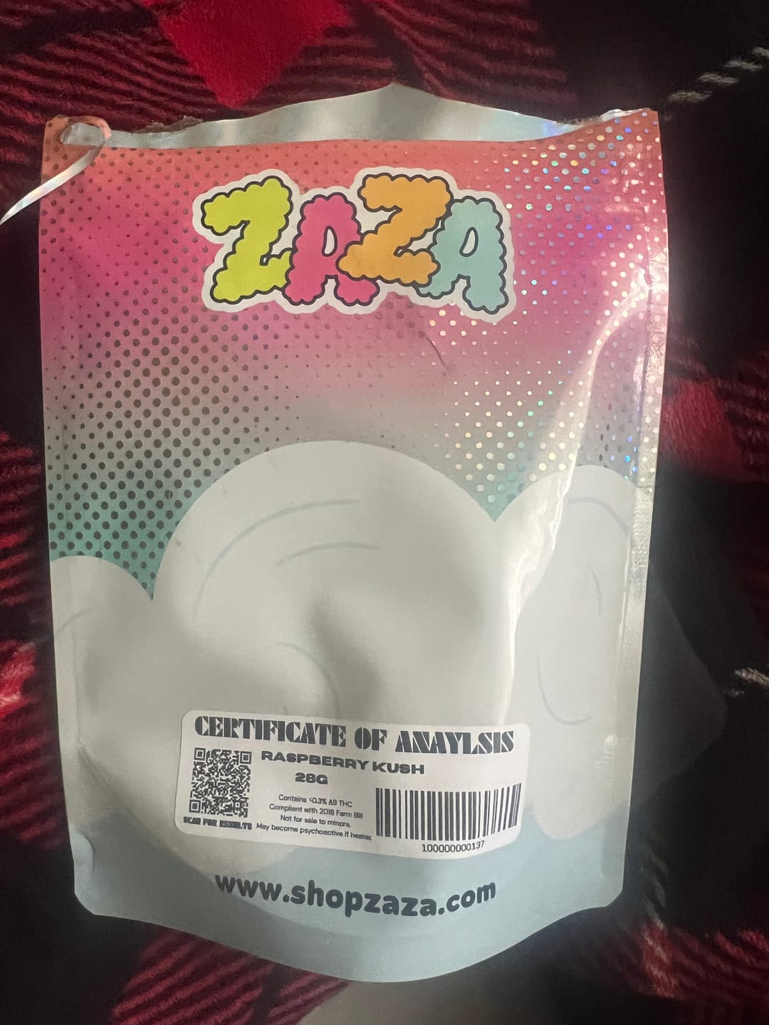 Customer photo review of Raspberry Kush - 28 Grams - Indica