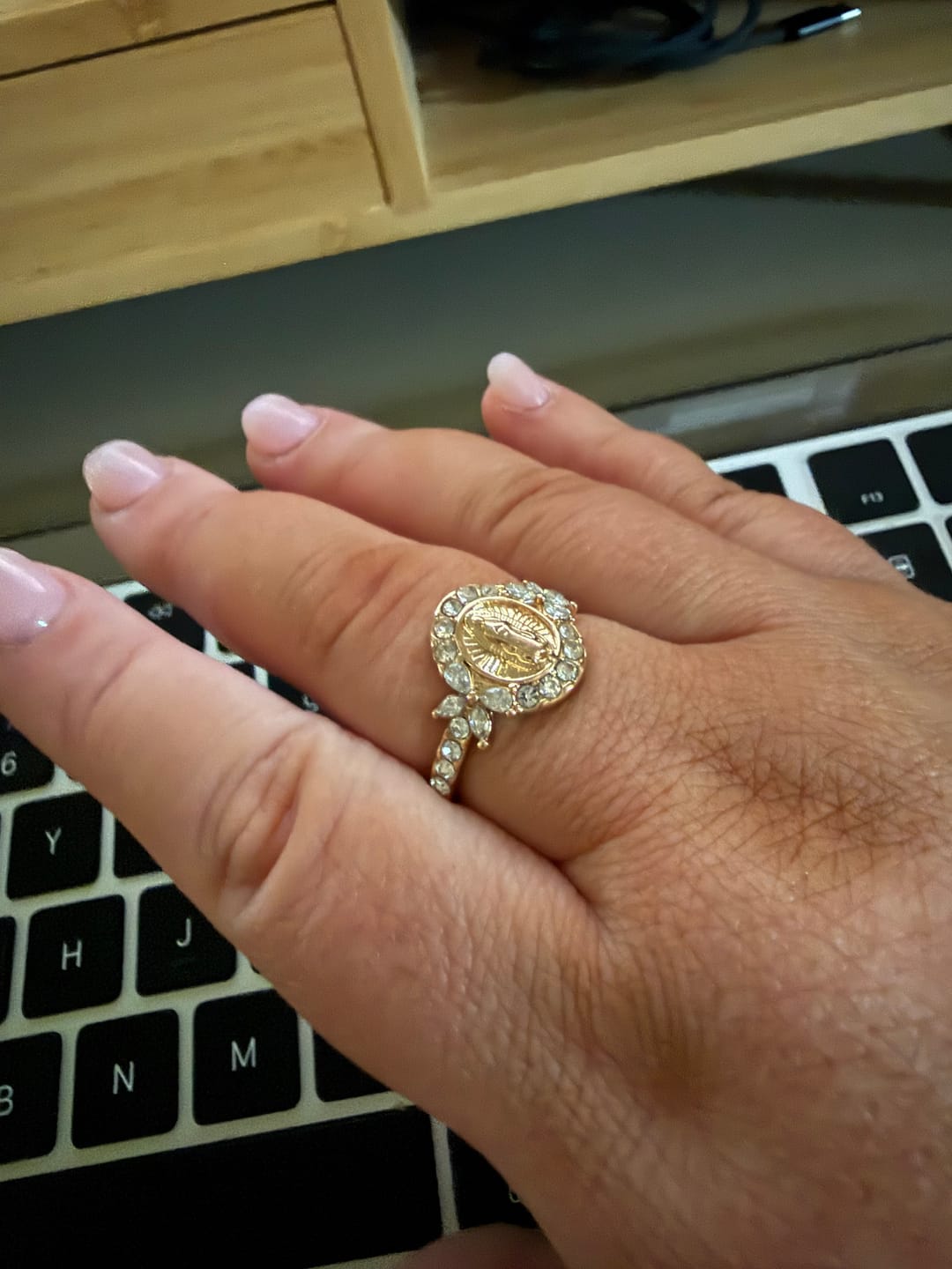 Customer photo review of FREE Today: Elegant Virgin Mary Emblem Ring: Sacred Detail for Daily Devotion