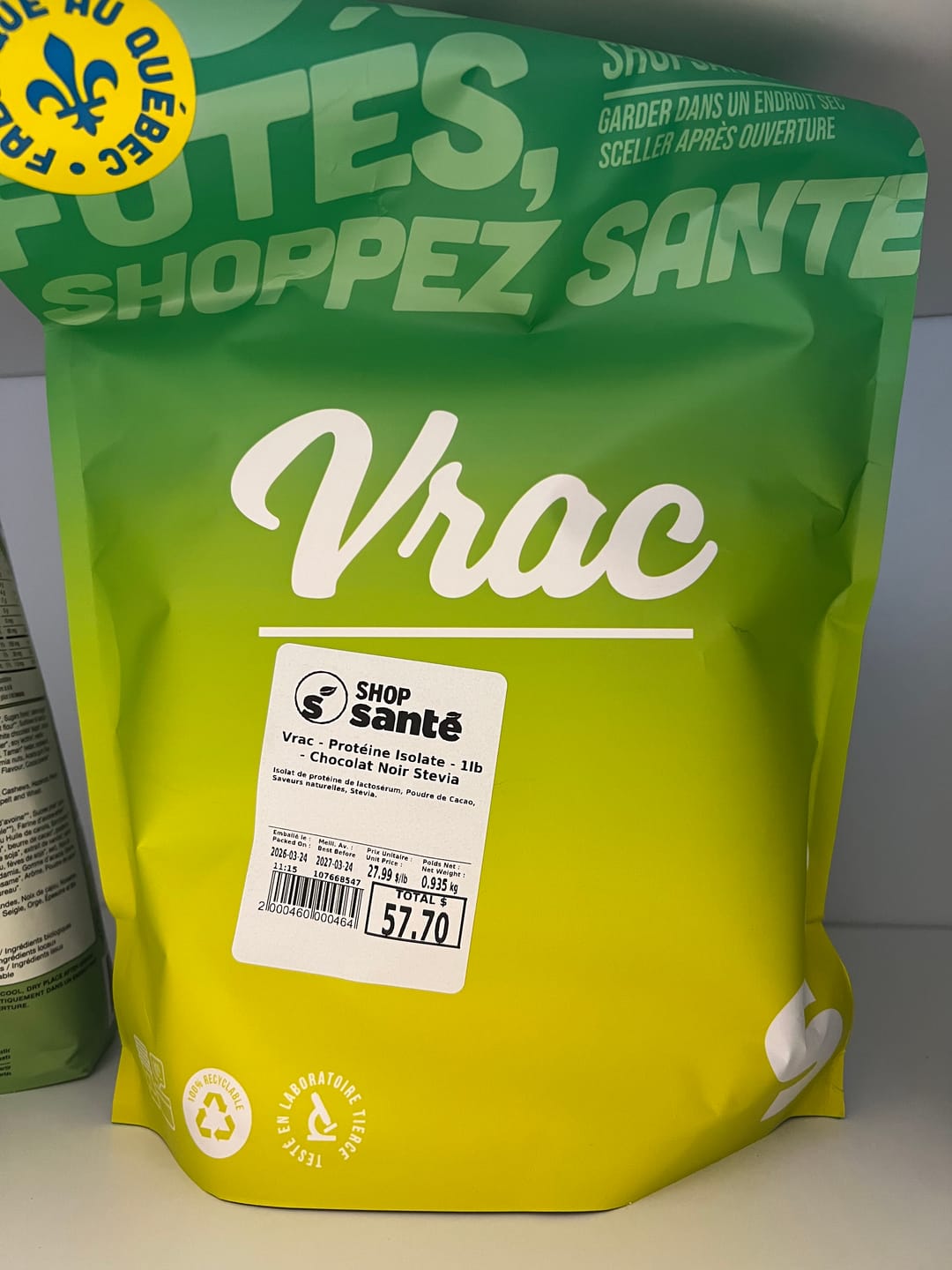 Customer photo review of Vrac - Protéine Isolate - 1lb