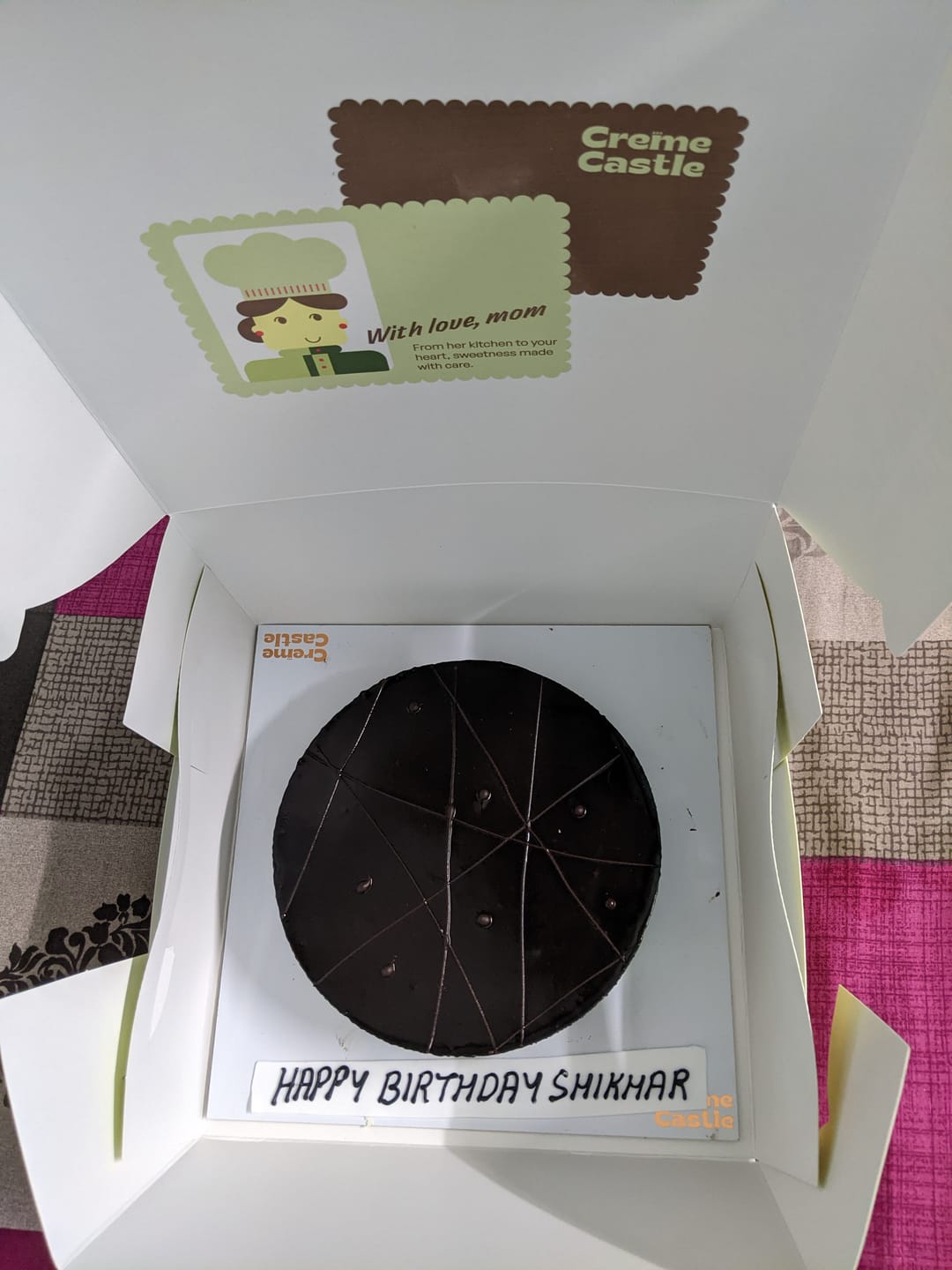 Customer photo review of Sugar Free Chocolate Mousse Cake