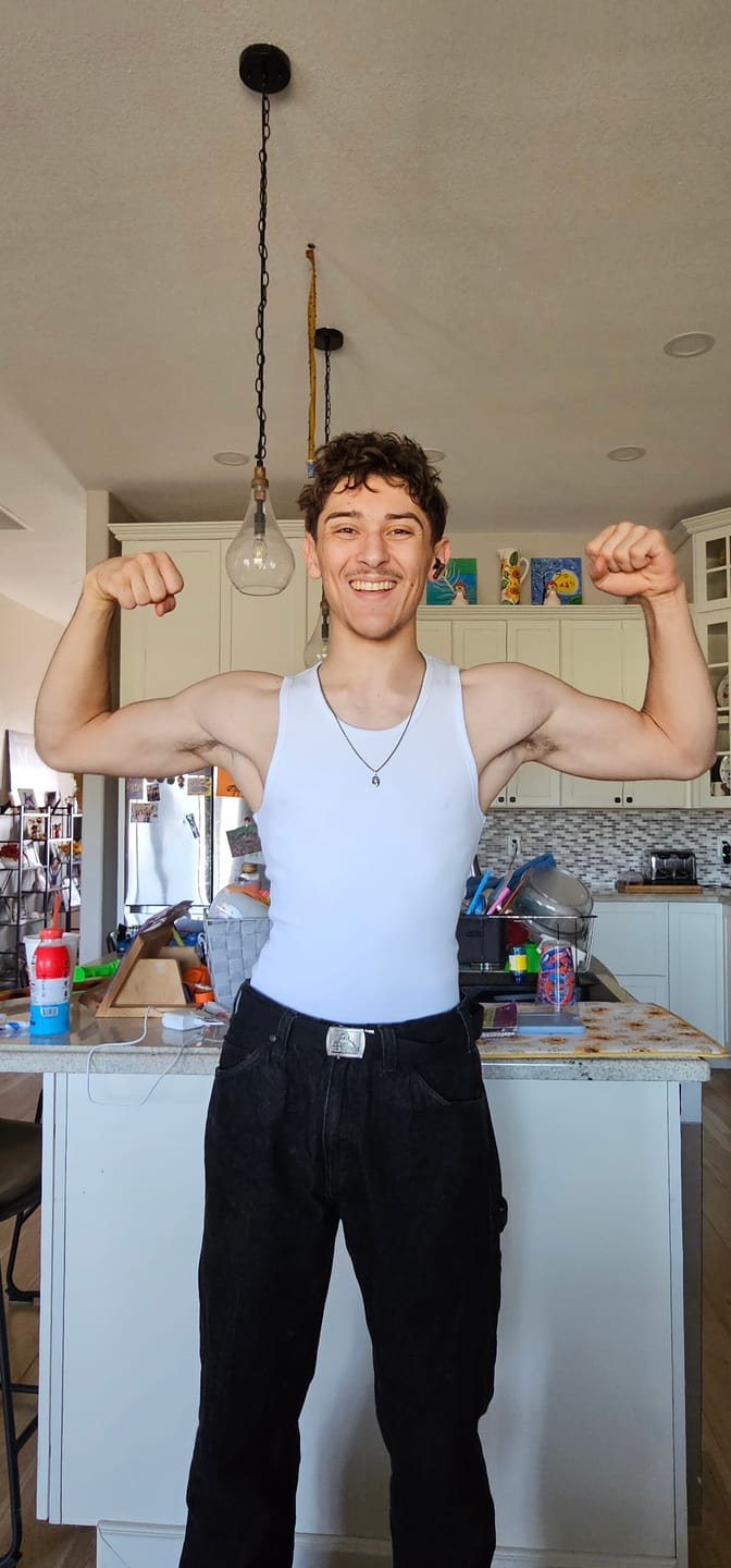 Customer photo review of Premium Ultra-Soft Cotton Fitted Tank 3 Pack