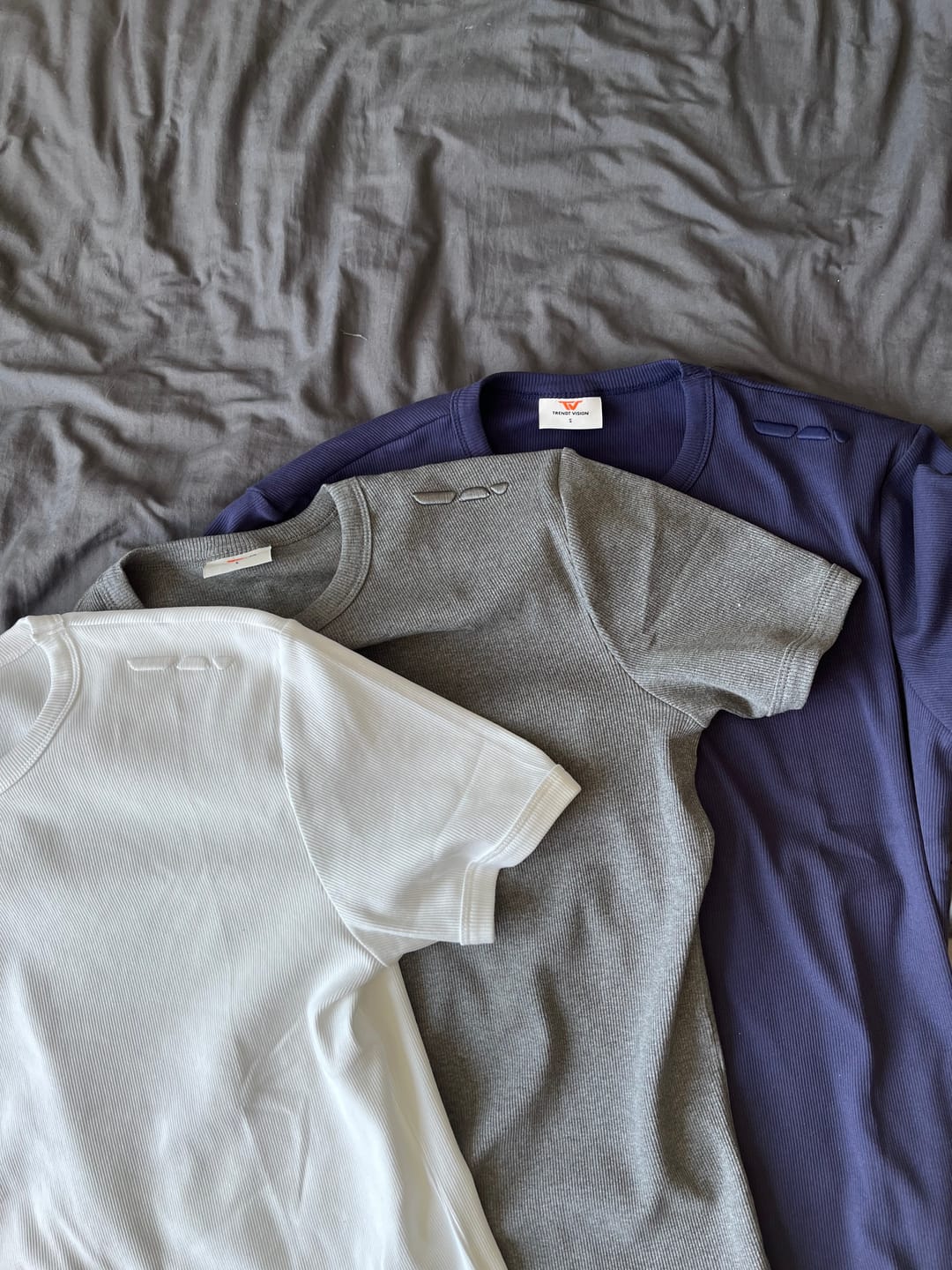 Customer photo review of Ribbed Slim Tee Navy