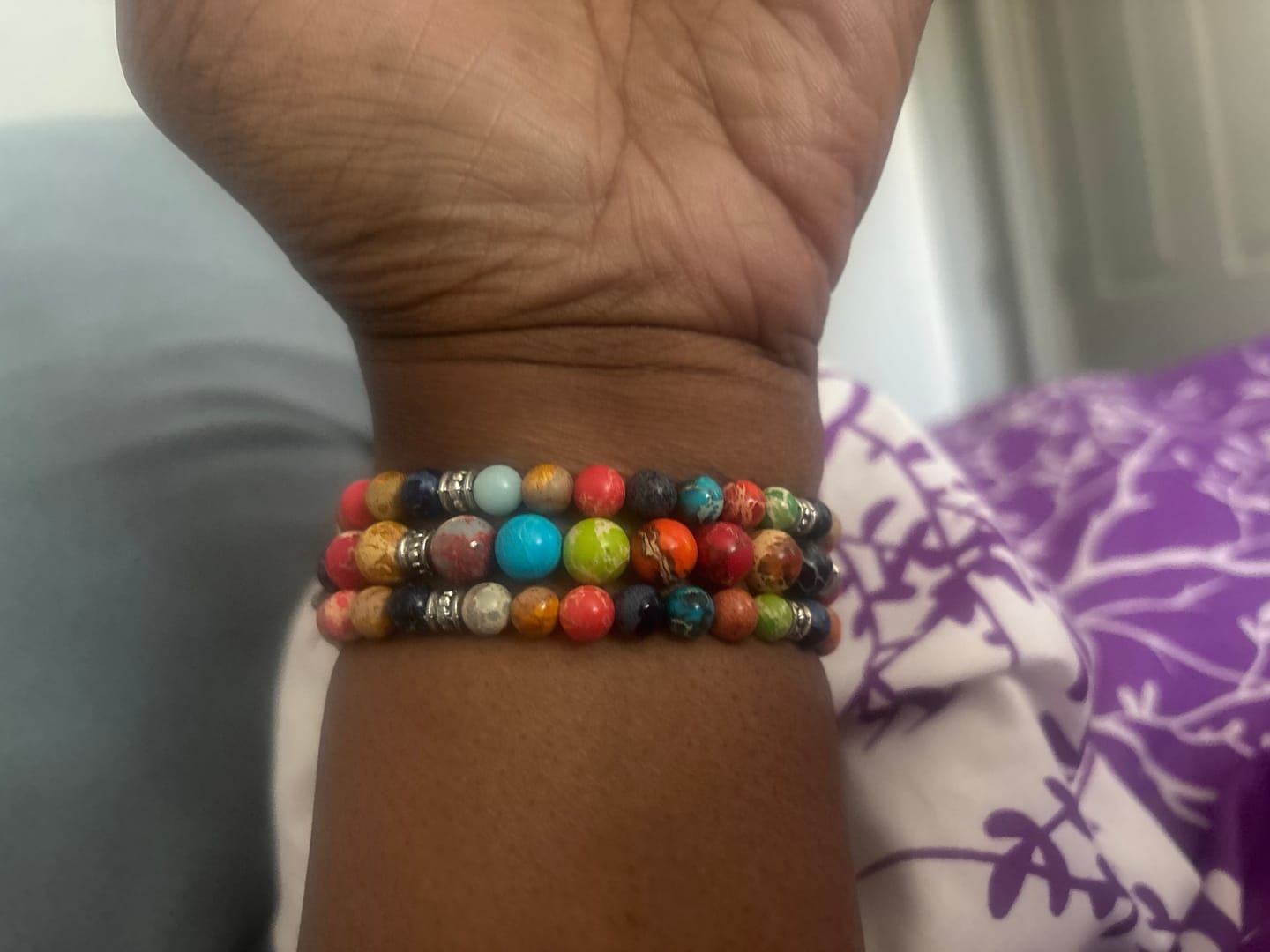 Customer photo review of Vibrant Chakra Stretch Apple Watch Strap