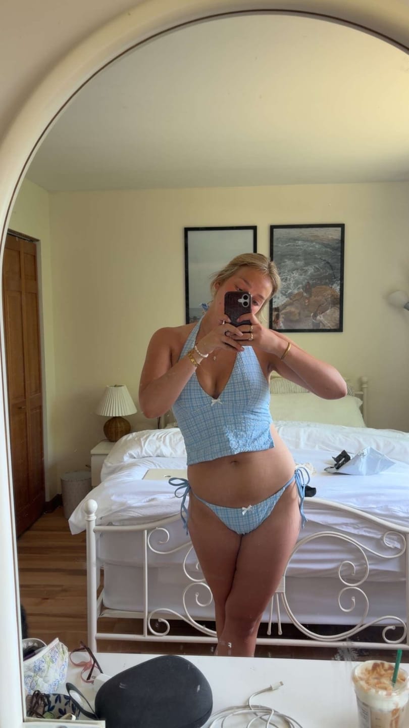 Customer photo review of Seamolly Retro Pin-Up Vintage Gingham Bowknot Decor Halter Tied Chic Tankini Set