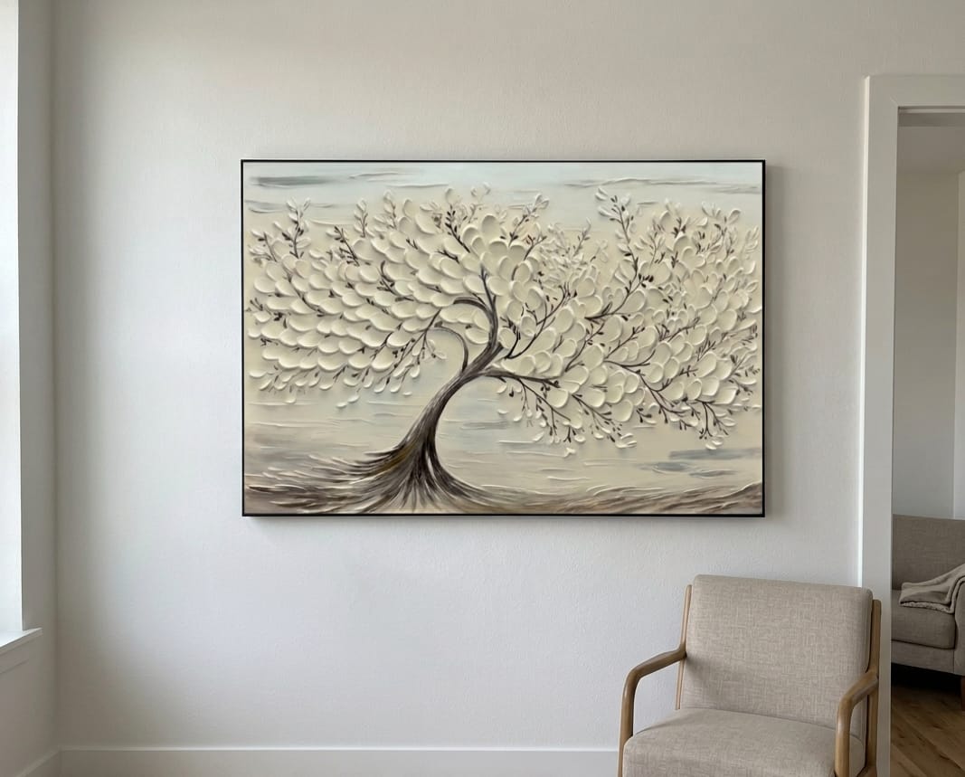 Customer photo review of Flower & Tree Textured Abstract Wall Art #SF015