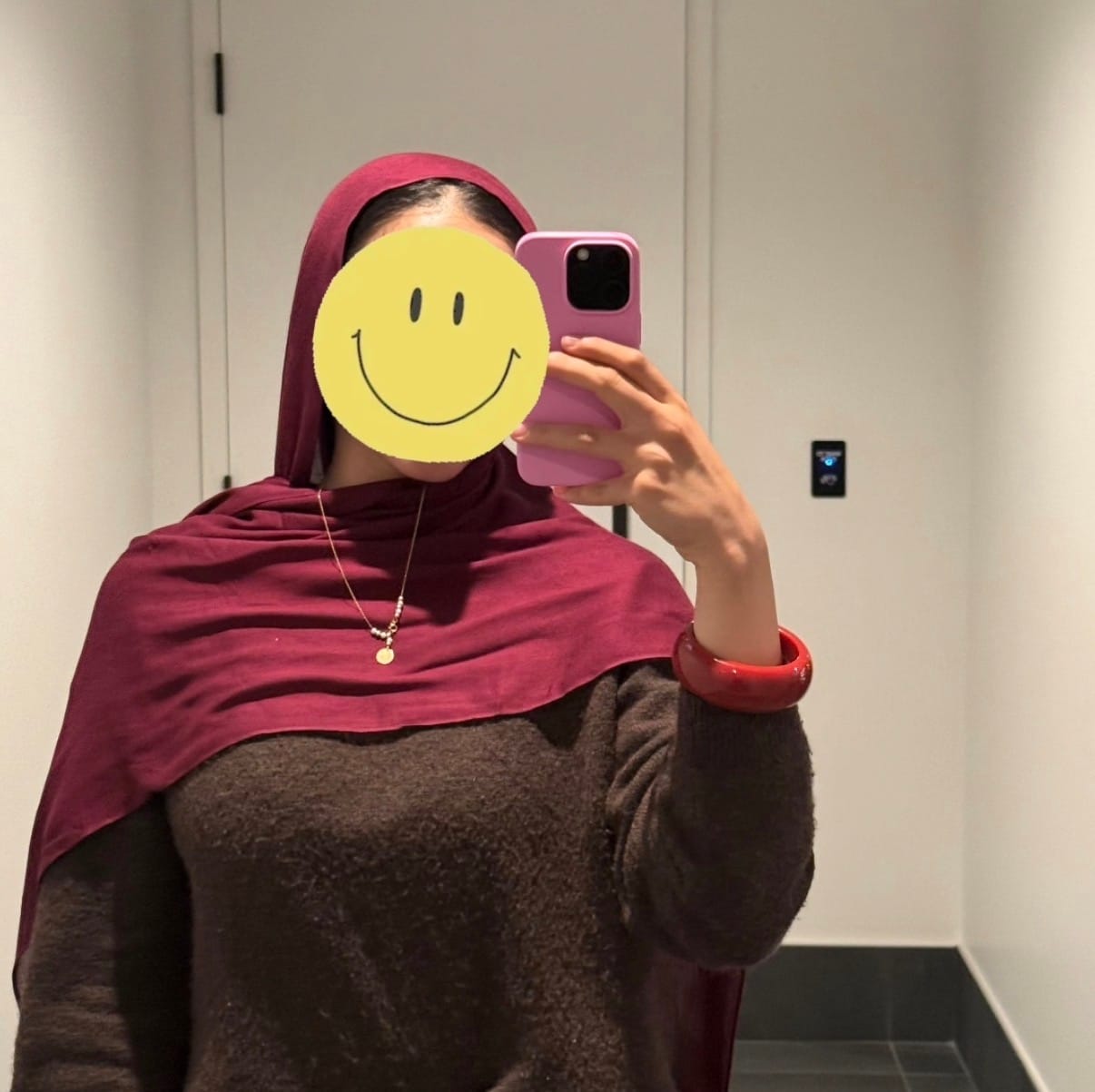 Customer photo review of Luxury Modal Hijab - Crimson Rose