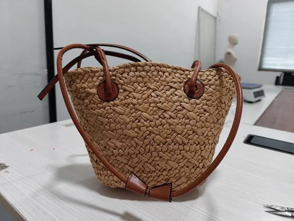 Customer photo review of Margot Woven Summer Tote