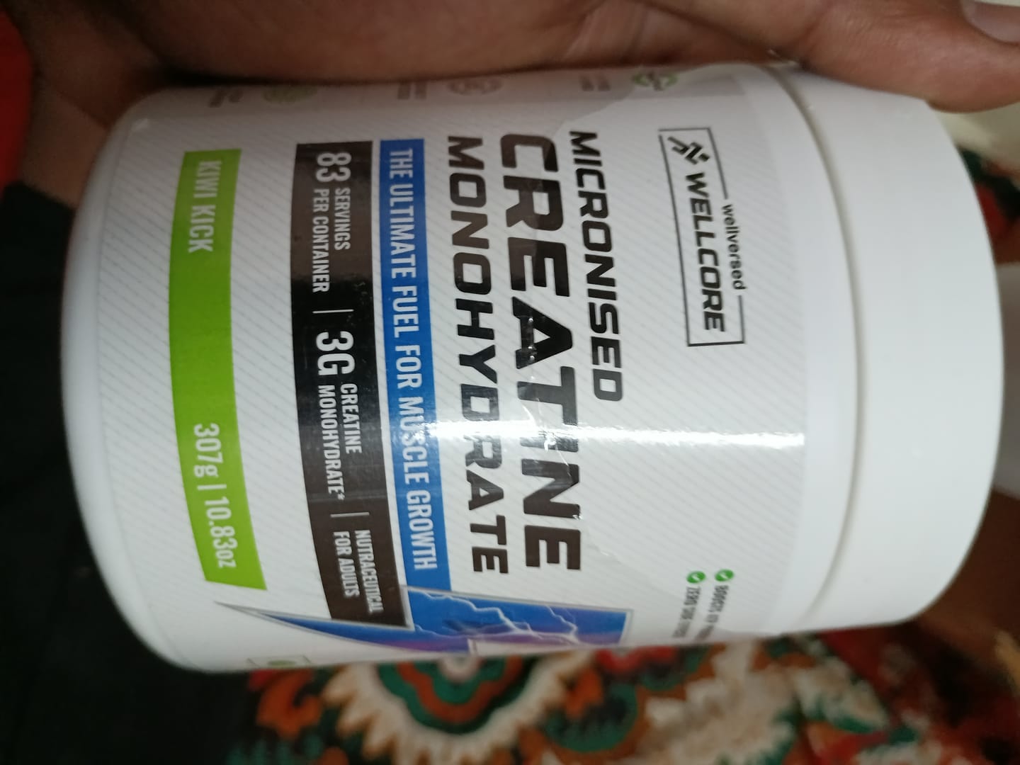 Customer photo review of Wellcore - Micronised Creatine Monohydrate (83 Servings, Tropical Tango) + Premium Steel Shaker