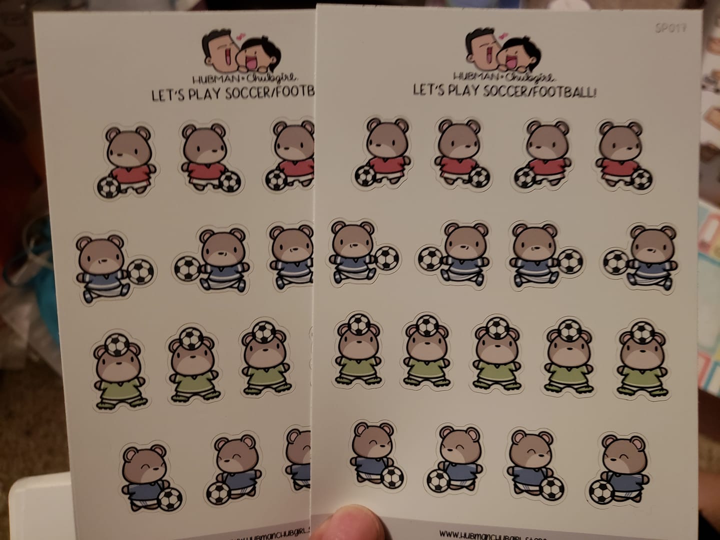 Customer photo review of Let's Play Soccer/Football! Planner Stickers