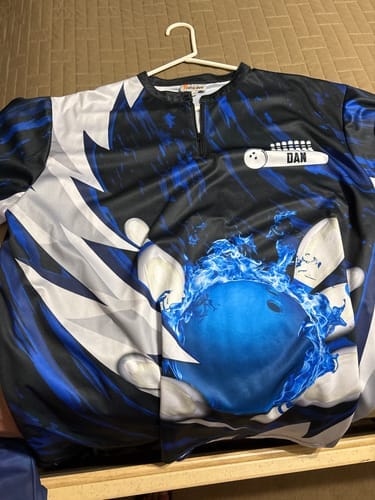 Customer photo review of Frenzidea Personalized Name Thunders Bowling And Pins Multicolor 3D Shirt