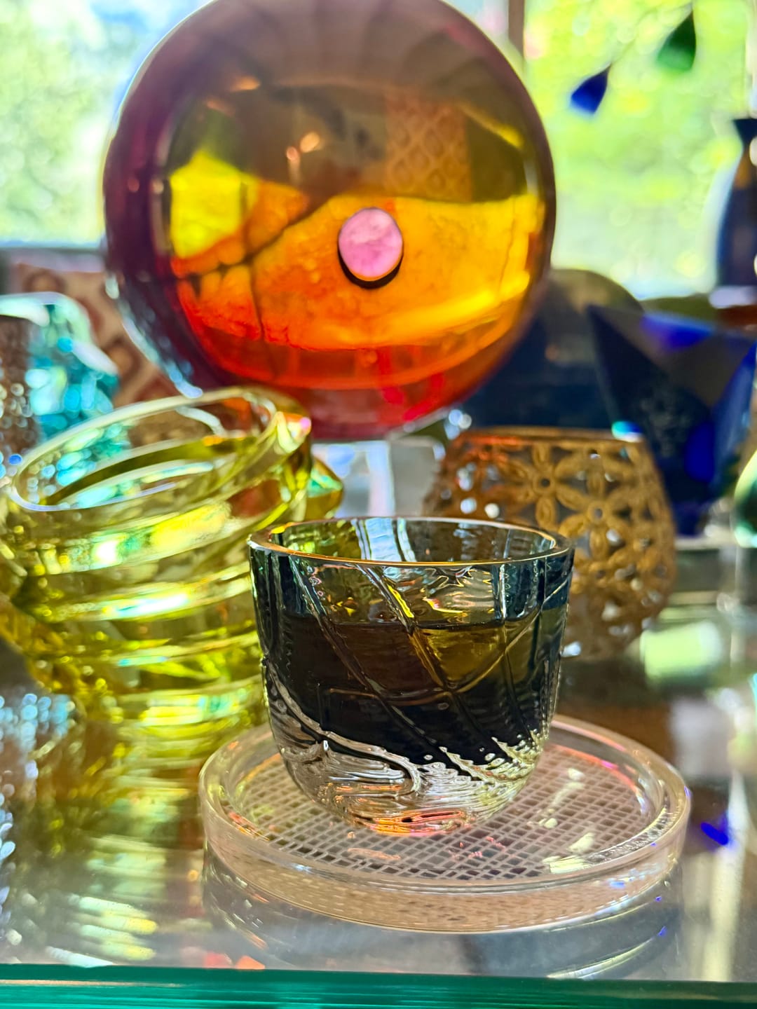 Customer photo review of Crust Shot Glasses in Underlay Blue Smoke (Set of 2)